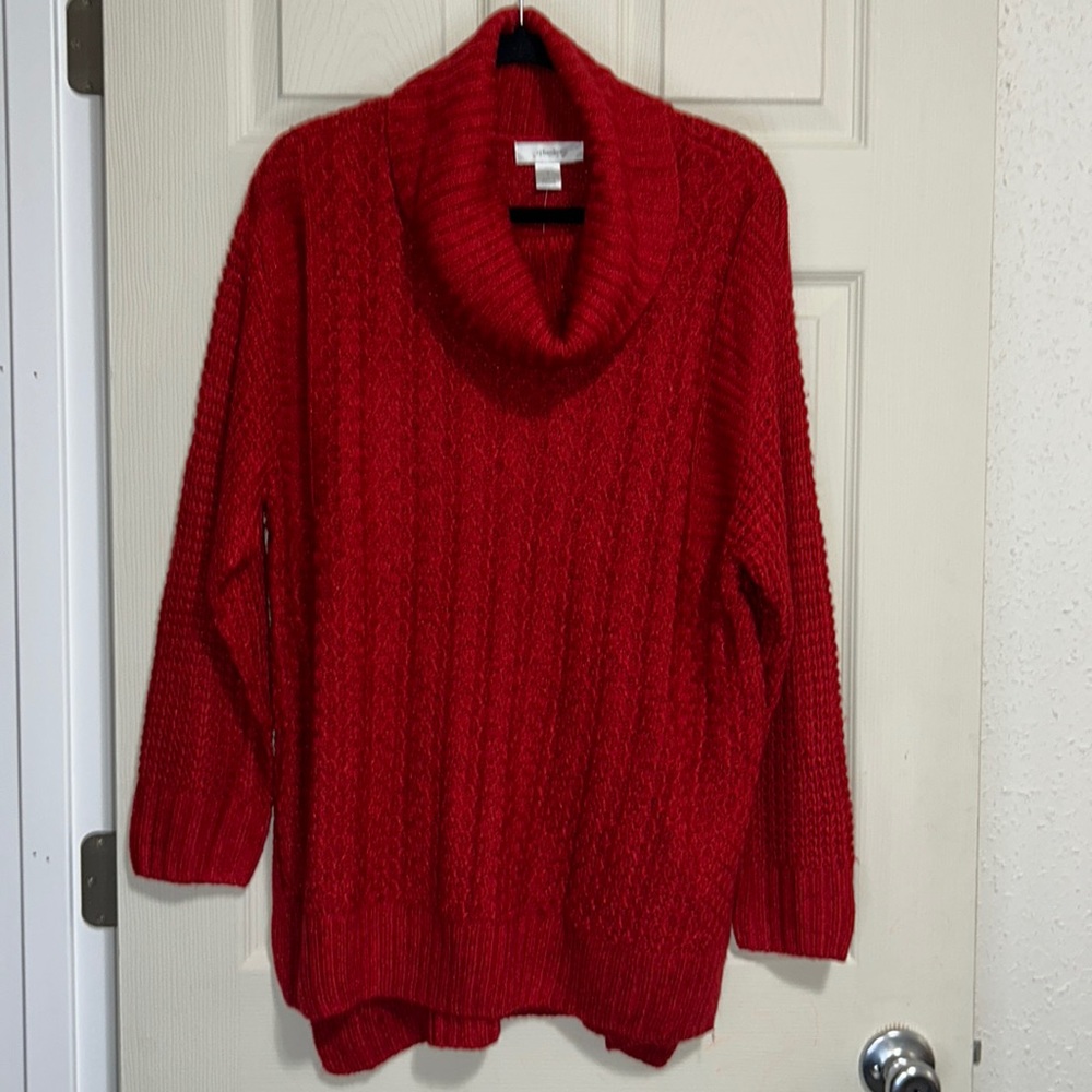 CJ Banks knitted sweater red plus size X (14W)